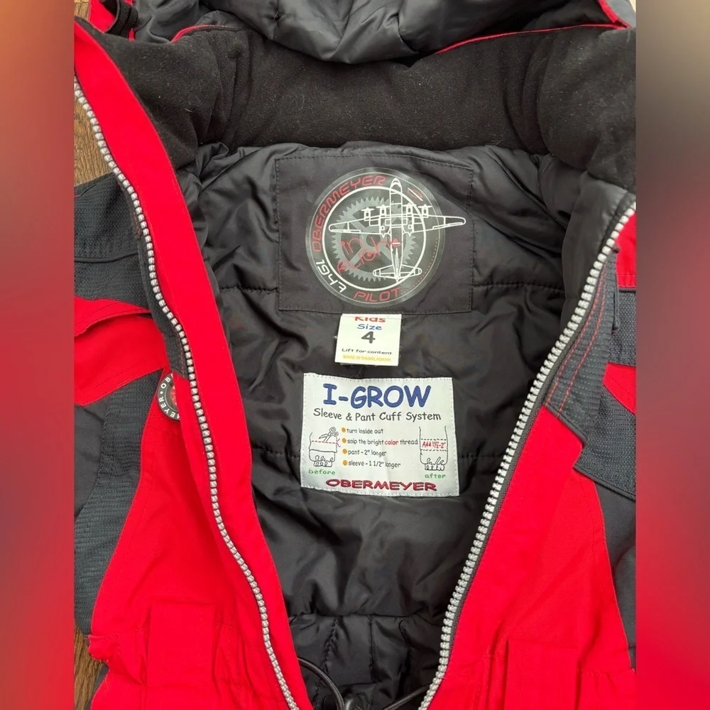 Obermeyer Kids Red and Black Ski/ Snowsuit Size 4